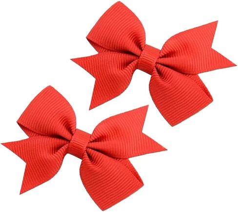 Baby Hair Bows Clips Fully Lined Grosgrain Boutique Solid Ribbon Mini Bows for Girls Teens Infants Kids Toddlers Newborn 2pcs Colors in Pairs (black.) in Saudi Arabia