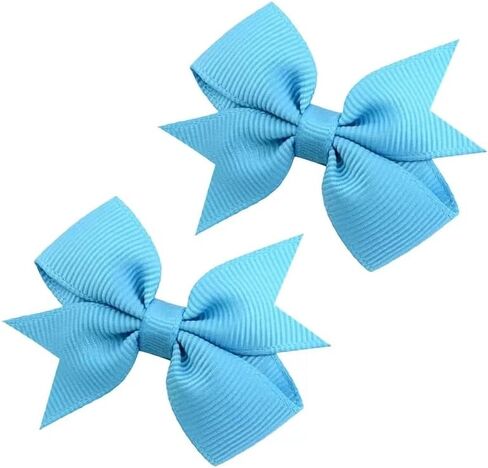 Baby Hair Bows Clips Fully Lined Grosgrain Boutique Solid Ribbon Mini Bows for Girls Teens Infants Kids Toddlers Newborn 2pcs Colors in Pairs (black.) in Saudi Arabia