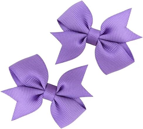 Baby Hair Bows Clips Fully Lined Grosgrain Boutique Solid Ribbon Mini Bows for Girls Teens Infants Kids Toddlers Newborn 2pcs Colors in Pairs (black.) in Saudi Arabia