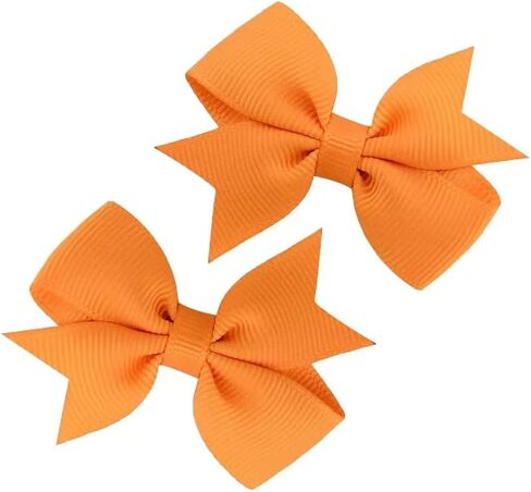 Baby Hair Bows Clips Fully Lined Grosgrain Boutique Solid Ribbon Mini Bows for Girls Teens Infants Kids Toddlers Newborn 2pcs Colors in Pairs (black.) in Saudi Arabia