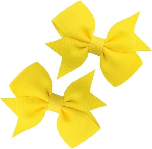 Baby Hair Bows Clips Fully Lined Grosgrain Boutique Solid Ribbon Mini Bows for Girls Teens Infants Kids Toddlers Newborn 2pcs Colors in Pairs (black.) in Saudi Arabia