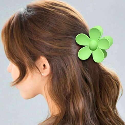 2Pcs Purple Hair Claw Clips Flower Shaped Plastic Flower Claw Clips Jaw Clips Anti-scratch Smell-less Useful Hold Tightly Purple Clips and Barrettes Hair Clips in Saudi Arabia