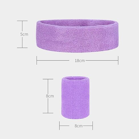 2 Sets Sweatbands Set Sports Headband Wristbands Head Wrist Sweat Bands Terry Cloth Sweatbands Exercise Headband Wristbands for Working Out in Saudi Arabia