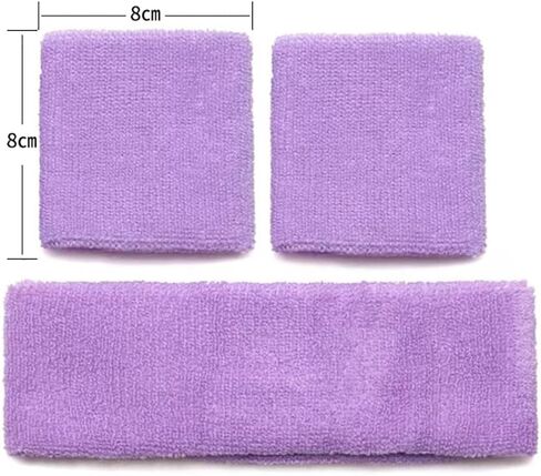 2 Sets Sweatbands Set Sports Headband Wristbands Head Wrist Sweat Bands Terry Cloth Sweatbands Exercise Headband Wristbands for Working Out in Saudi Arabia