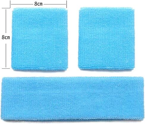 2 Sets Sweatbands Set Sports Headband Wristbands Head Wrist Sweat Bands Terry Cloth Sweatbands Exercise Headband Wristbands for Working Out in Saudi Arabia