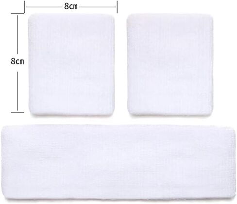 2 Sets Sweatbands Set Sports Headband Wristbands Head Wrist Sweat Bands Terry Cloth Sweatbands Exercise Headband Wristbands for Working Out in Saudi Arabia