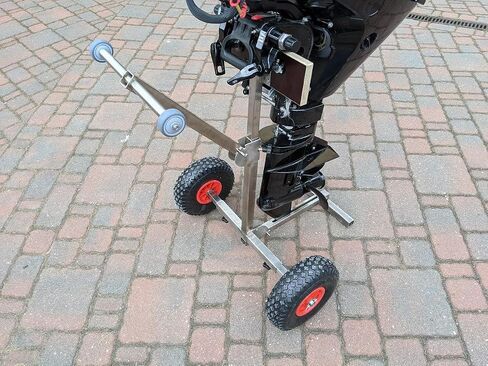 Outboard Boat Motor Carrier Cart Stand Trolley, Portable Storage Rack, Stainless Steel, Premium model in Saudi Arabia