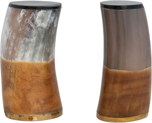 Creative Co-Op 2-Tone Horn and Brass Bookends, Multicolor in Saudi Arabia