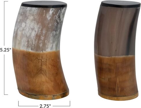 Creative Co-Op 2-Tone Horn and Brass Bookends, Multicolor in Saudi Arabia