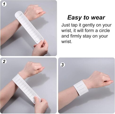 HARFINGTON Silicone Memo Wrist Band 9.33" x 1.8" 20cm 8 Inch Measure Ruler Waterproof Reusable Slap Bracelets Writable Erasable Wearable Strap Line Wristbands for Daily Life, Blue in Saudi Arabia