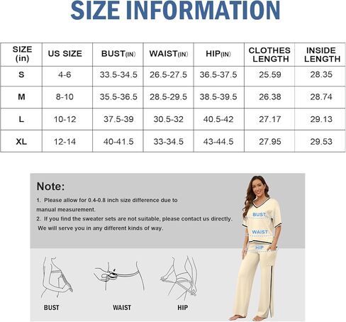 Casei Sweater Sets Women 2 Piece Lounge Sets Short Sleeve Knit Pullover Tops High Waist Wide Leg Pants with 2 Pockets in Kuwait