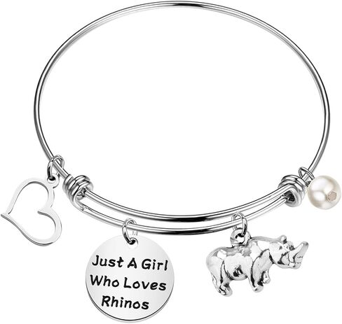 KEYCHIN Funny Rhino Bracelet Rhino Lady Gifts Just a Girl Who Loves Rhinos Jewelry Rhinoceros Lover Gifts For Women Girls in Saudi Arabia