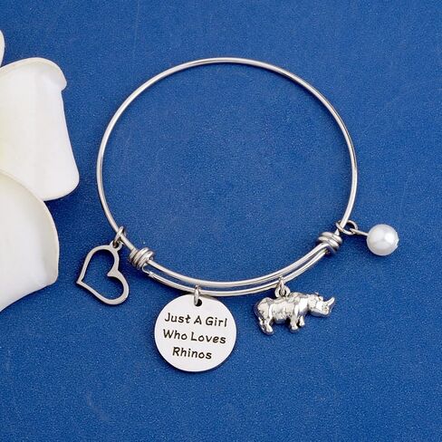 KEYCHIN Funny Rhino Bracelet Rhino Lady Gifts Just a Girl Who Loves Rhinos Jewelry Rhinoceros Lover Gifts For Women Girls in Saudi Arabia