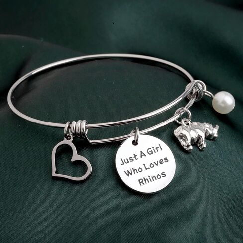 KEYCHIN Funny Rhino Bracelet Rhino Lady Gifts Just a Girl Who Loves Rhinos Jewelry Rhinoceros Lover Gifts For Women Girls in Saudi Arabia