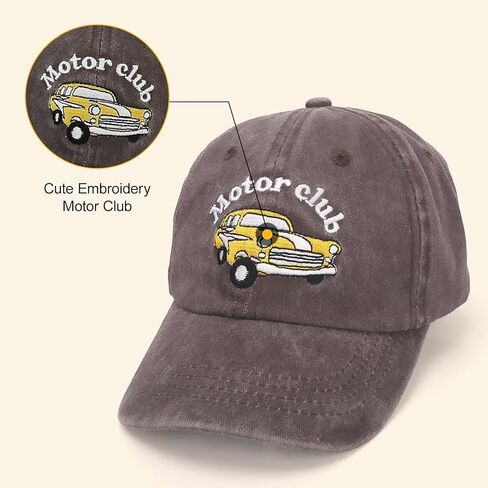 قبعة بيسبول كلاسيكية مطرزة على شكل سيارة كلاسيكية للأطفال الصغار بنين بنات قبعة شمس مضحكة من القطن قابلة للتعديل in Kuwait