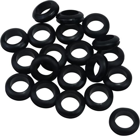 Antrader Rubber Grommet Kit Outlet Loop Guard Ring for Wire, Cable and Plug, 10mm Inner Dia Black, 20Pcs in Saudi Arabia