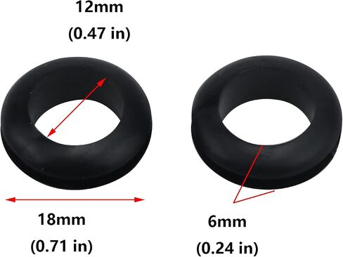 Antrader Rubber Grommet Kit Outlet Loop Guard Ring for Wire, Cable and Plug, 10mm Inner Dia Black, 20Pcs in Saudi Arabia