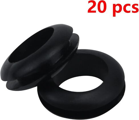Antrader Rubber Grommet Kit Outlet Loop Guard Ring for Wire, Cable and Plug, 10mm Inner Dia Black, 20Pcs in Saudi Arabia