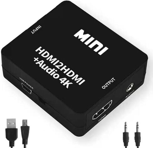 JOULIN HDMI Audio Extractor Splitter Hdmi to Hdmi 3.5mm Audio 4K*2K@30HZ 3D Adapter with AUX Stereo Audio Separate Output 1080P Compatable for TV, PC,Sound System, Xbox,Switch,PS3, PS4,PS5 in Saudi Arabia