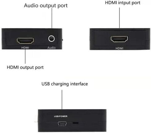 JOULIN HDMI Audio Extractor Splitter Hdmi to Hdmi 3.5mm Audio 4K*2K@30HZ 3D Adapter with AUX Stereo Audio Separate Output 1080P Compatable for TV, PC,Sound System, Xbox,Switch,PS3, PS4,PS5 in Saudi Arabia