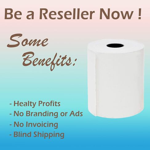 BuyRegisterRolls [50 GSM Coreless] 3-1/8 بوصة × 230 بوصة، أبيض، (علبة واحدة) ورق حراري NCR 856348 خالٍ من BPA، ورق لـ TM-T88III، TM-T88IV، TM-T88V، TSP100، CT-S300، CT -S2000، M129B، M129C in Kuwait