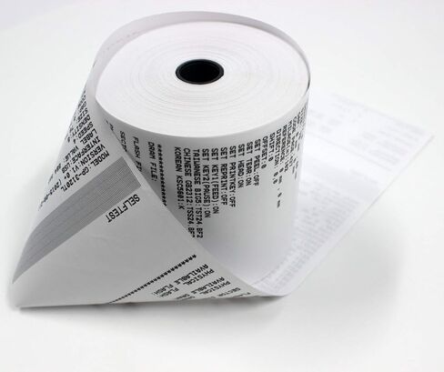 BuyRegisterRolls [50 GSM Coreless] 3-1/8 بوصة × 230 بوصة، أبيض، (علبة واحدة) ورق حراري NCR 856348 خالٍ من BPA، ورق لـ TM-T88III، TM-T88IV، TM-T88V، TSP100، CT-S300، CT -S2000، M129B، M129C in Kuwait