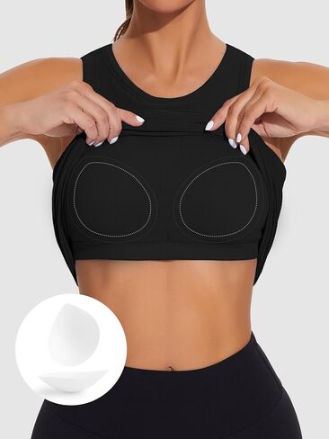 ATTRACO Workout Tank Tops for Women Seamless Full Length Gym Tops Athletic Yoga Top Built in Bra in Saudi Arabia