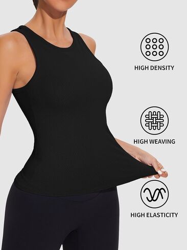 ATTRACO Workout Tank Tops for Women Seamless Full Length Gym Tops Athletic Yoga Top Built in Bra in Saudi Arabia