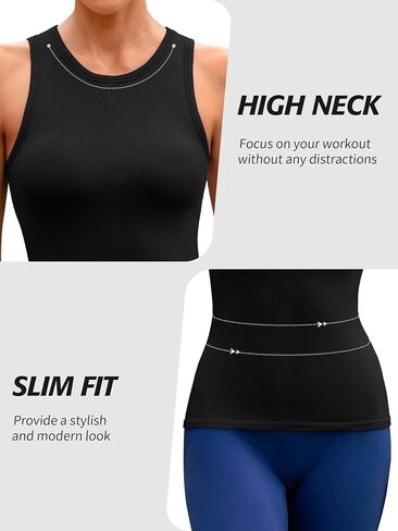 ATTRACO Workout Tank Tops for Women Seamless Full Length Gym Tops Athletic Yoga Top Built in Bra in Saudi Arabia