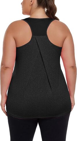 Women's Plus Size Athletic Tank Tops Racerback Workout Flowy Tops Yoga Running Sleevelss Summer Shirts Loose in Saudi Arabia