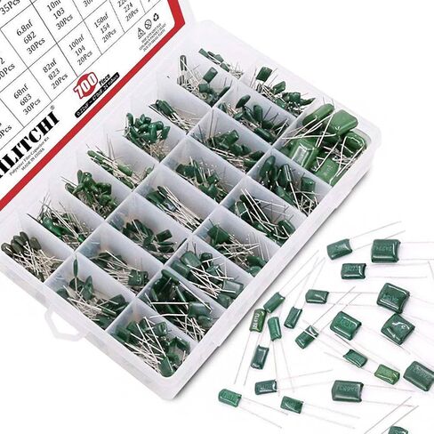 Hilitchi 700Pcs 24-Value Mylar Polyester Film Capacitor Assortment Kit - 0.22NF to 470NF / 100V in Saudi Arabia