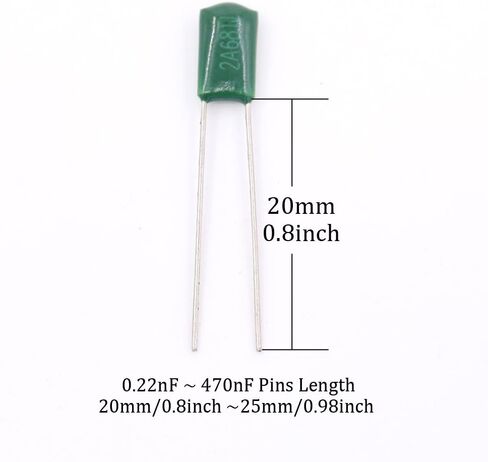 Hilitchi 700Pcs 24-Value Mylar Polyester Film Capacitor Assortment Kit - 0.22NF to 470NF / 100V in Saudi Arabia