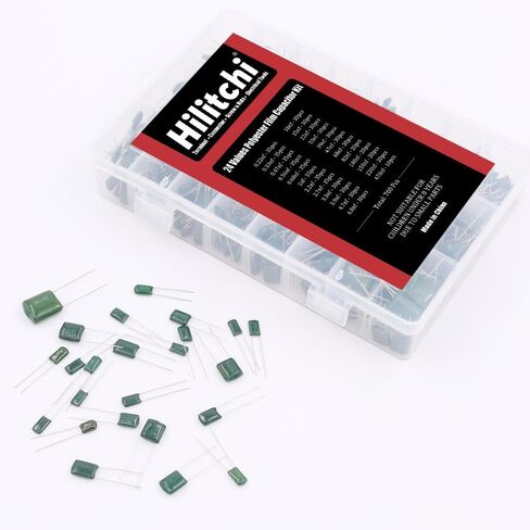 Hilitchi 700Pcs 24-Value Mylar Polyester Film Capacitor Assortment Kit - 0.22NF to 470NF / 100V in Saudi Arabia