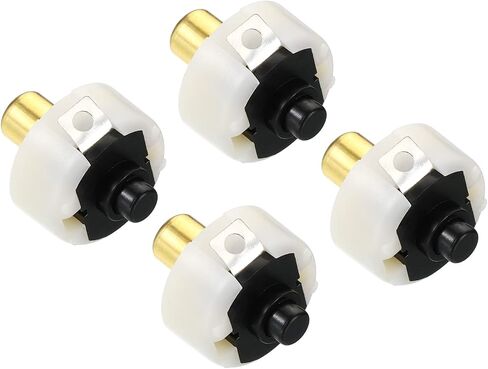 مفتاح زر ضغط 20 مم من PATIKIL، 4 قطع DC 30V 1A تشغيل/إيقاف مفتاح ذيل الشعلة الكهربائية ذاتي القفل لمصباح LED يدوي الصنع، أسود in Saudi Arabia