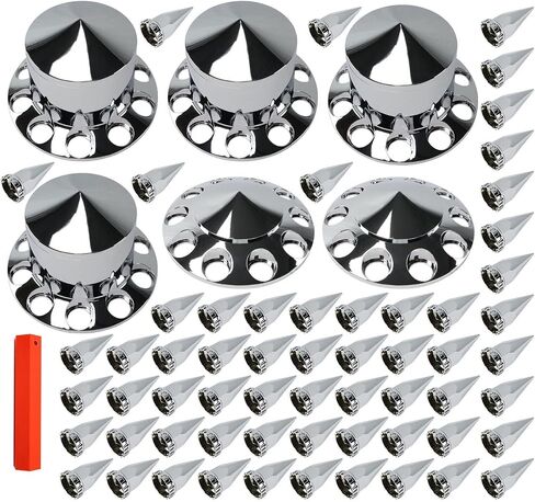 LOSTAR 33mm Thread-on Nut Covers ABS Chrome Complete Axle Cover Kit for Semi Truck in Saudi Arabia