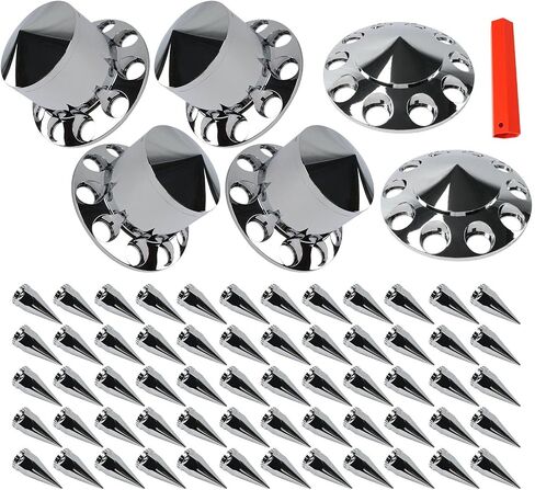 LOSTAR 33mm Thread-on Nut Covers ABS Chrome Complete Axle Cover Kit for Semi Truck in Saudi Arabia