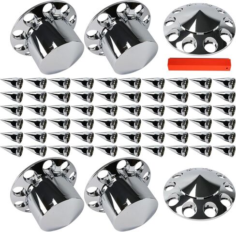 LOSTAR 33mm Thread-on Nut Covers ABS Chrome Complete Axle Cover Kit for Semi Truck in Saudi Arabia