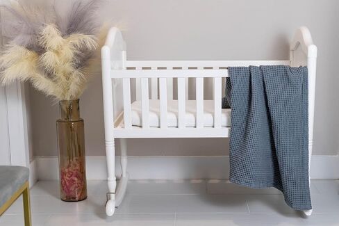 Organic Cotton Blue Baby Blanket - 100% Cotton Waffle Weave Toddler Blanket - Baby Nursery Blanket for Cribs, Strollers and Picnic - Extremely Soft and Luxurious Cotton Blanket - 36"x42" (Blue) in Saudi Arabia