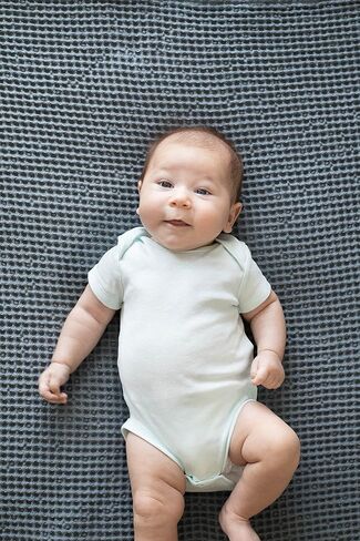 Organic Cotton Blue Baby Blanket - 100% Cotton Waffle Weave Toddler Blanket - Baby Nursery Blanket for Cribs, Strollers and Picnic - Extremely Soft and Luxurious Cotton Blanket - 36"x42" (Blue) in Saudi Arabia
