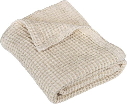 Organic Cotton Blue Baby Blanket - 100% Cotton Waffle Weave Toddler Blanket - Baby Nursery Blanket for Cribs, Strollers and Picnic - Extremely Soft and Luxurious Cotton Blanket - 36"x42" (Blue) in Saudi Arabia