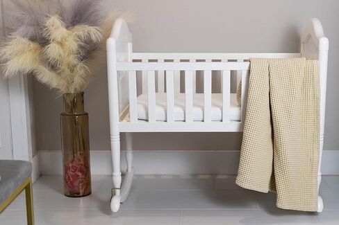 Organic Cotton Blue Baby Blanket - 100% Cotton Waffle Weave Toddler Blanket - Baby Nursery Blanket for Cribs, Strollers and Picnic - Extremely Soft and Luxurious Cotton Blanket - 36"x42" (Blue) in Saudi Arabia