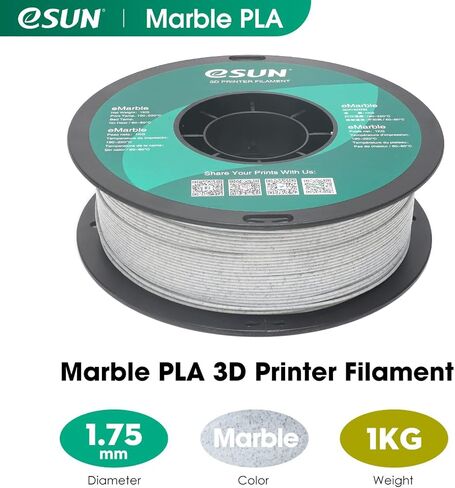 eSUN Marble PLA Filament 1.75mm, Marble PLA 3D Printer Filament, 1KG Spool 3D Printing Filament for 3D Printers, Marble Color in Saudi Arabia
