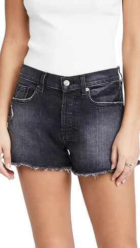 7 For All Mankind Monroe Cutoffs Shorts in Eclipse Black in Saudi Arabia