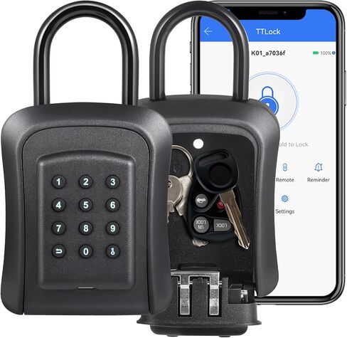 Smart Key Lock Box, Laxre Keybox Wall Mounted,Large Key Combination Lock to Hide Keys,Safe Storage for House Key,Bluetooth and App Enabled. in Kuwait