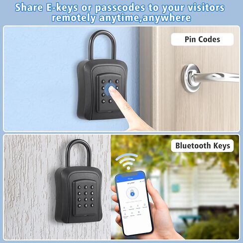 Smart Key Lock Box, Laxre Keybox Wall Mounted,Large Key Combination Lock to Hide Keys,Safe Storage for House Key,Bluetooth and App Enabled. in Kuwait