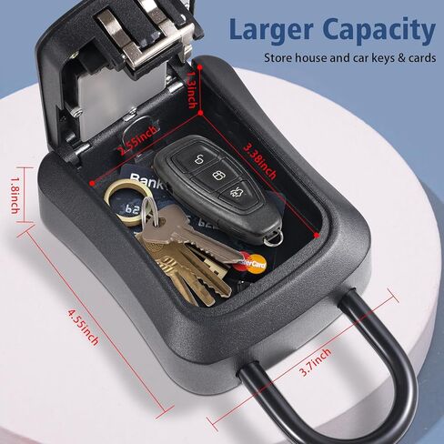 Smart Key Lock Box, Laxre Keybox Wall Mounted,Large Key Combination Lock to Hide Keys,Safe Storage for House Key,Bluetooth and App Enabled. in Kuwait