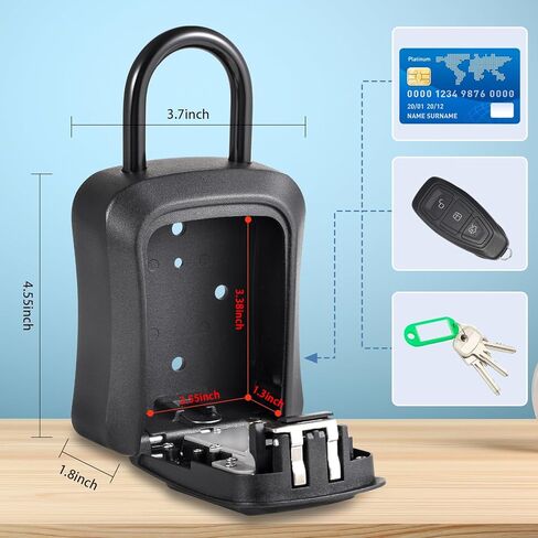 Smart Key Lock Box, Laxre Keybox Wall Mounted,Large Key Combination Lock to Hide Keys,Safe Storage for House Key,Bluetooth and App Enabled. in Kuwait