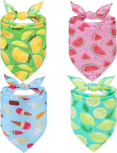 EXPAWLORER Christmas Dog Bandanas - 4 Pack Reversible Holiday Dog Bandanas Costume Boy and Girl, Soft Triangle Scarfs Bibs, Xmas Pet Bandanas Outfit Gift for Small Medium Large Puppy in Saudi Arabia