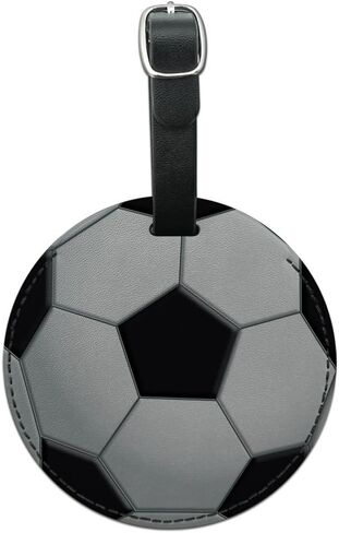 Graphics & More Soccer Ball Football Round Leather Luggage Id Tag Suitcase Carry-on, Black in Saudi Arabia