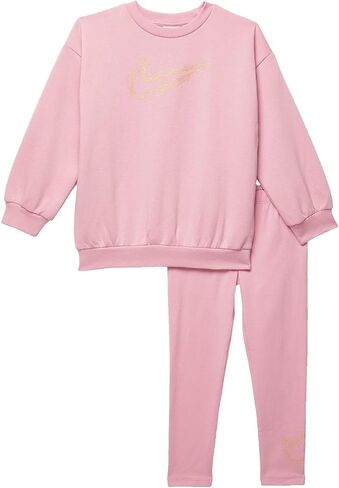 Nike Girl's Fleece Crew & Leggings Set (Little Kids) Elemental Pink 6X Little Kid in Saudi Arabia